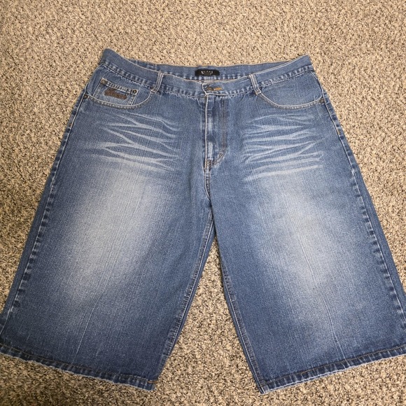 Vintage Gucci Set Mens 42 Denim Shorts & 4XL T Shirt Relaxed Fit Logo Stripe - Picture 16 of 16